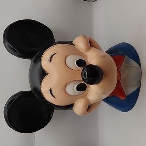 Vintage 1970s Mickey Mouse Head Bank Plastic